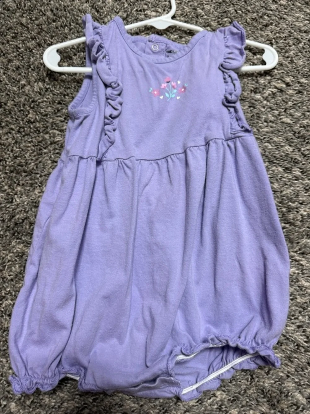 Lavender Ruffle Baby One-Piece Bodysuit